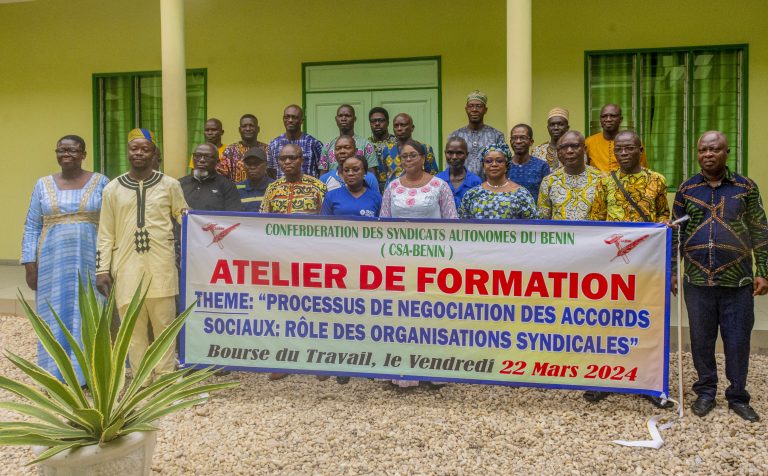 La CSA-Bénin forme plusieurs responsables syndicaux sur le processus de négociation des accords sociaux